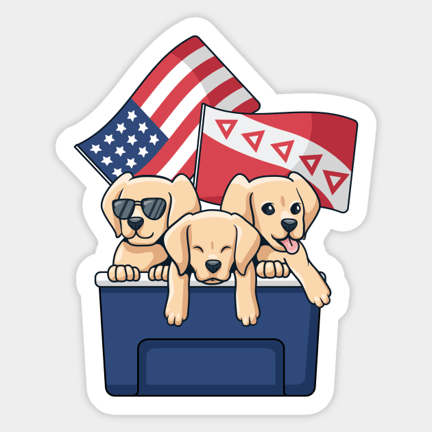 Labradors In USA Sticker by TheRealestDesigns